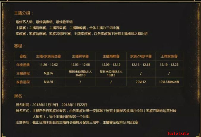 嗨秀年度盛典报名